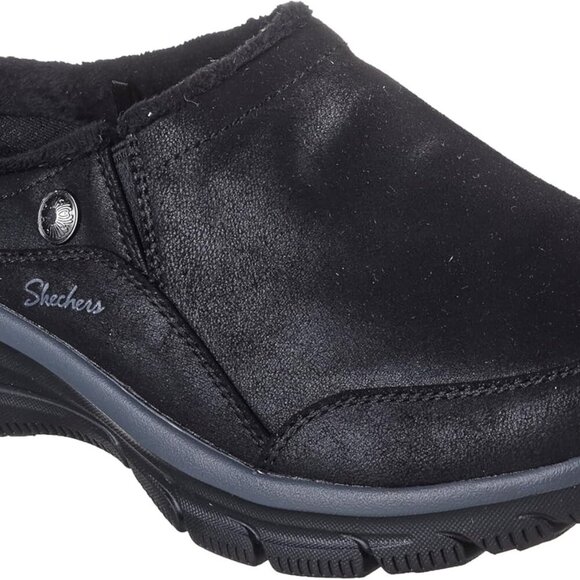 Women's Faux Leather Mule Shoes 9.5 Black Slip-On Easy Comfort Rubber Sole - Picture 6 of 6